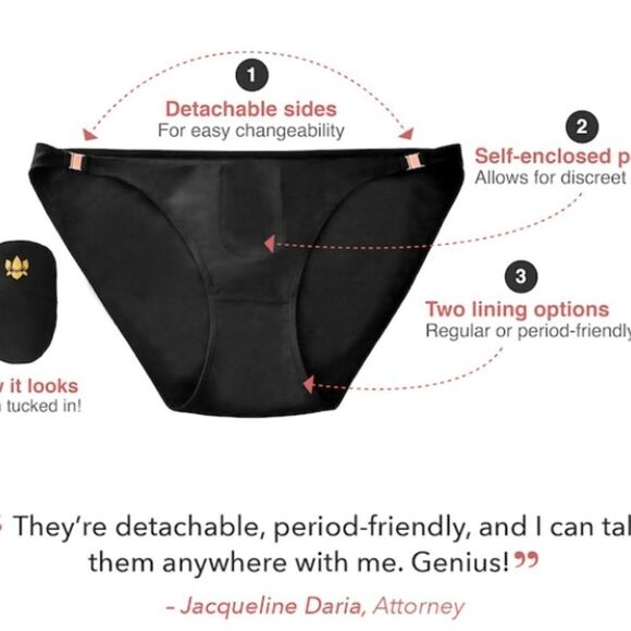 Blooms prive period friendly travel panties set of (3) fresh underwear - Picture 8 of 11